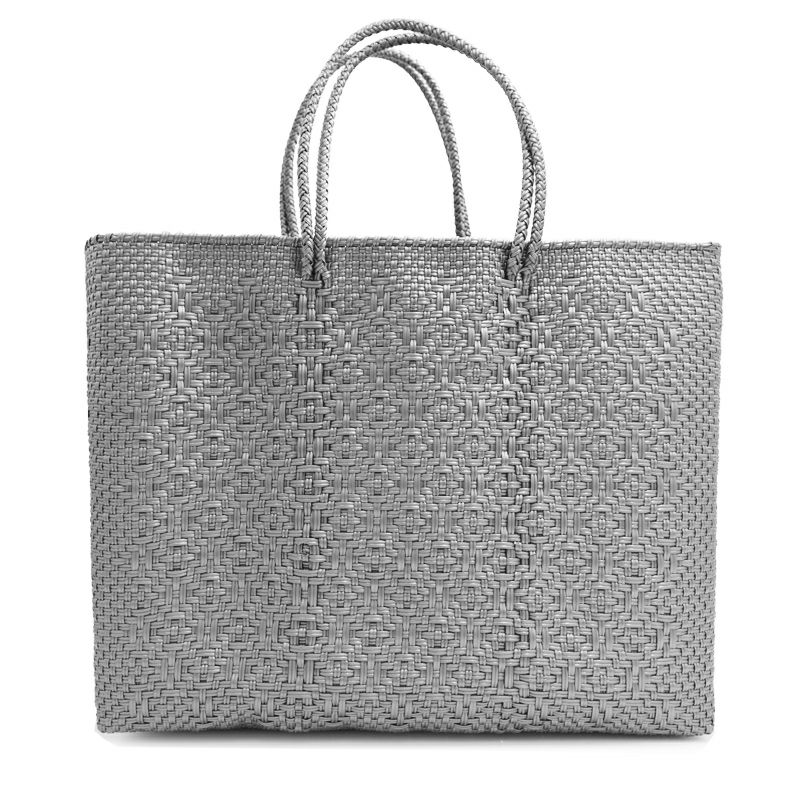 ✦美品✦ メルカドバッグ 　レトラ　シルバー　バッグ　レディース MERCADO BAG - ESPIGA - Silver / White (M) | Letra｜レトラ