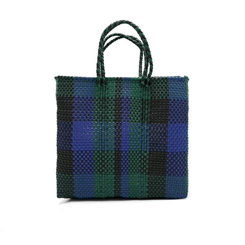 MERCADO BAG - 3 COLORS CHECK - Black/Navy/Dark Green (S) | Letra｜レトラ公式通販