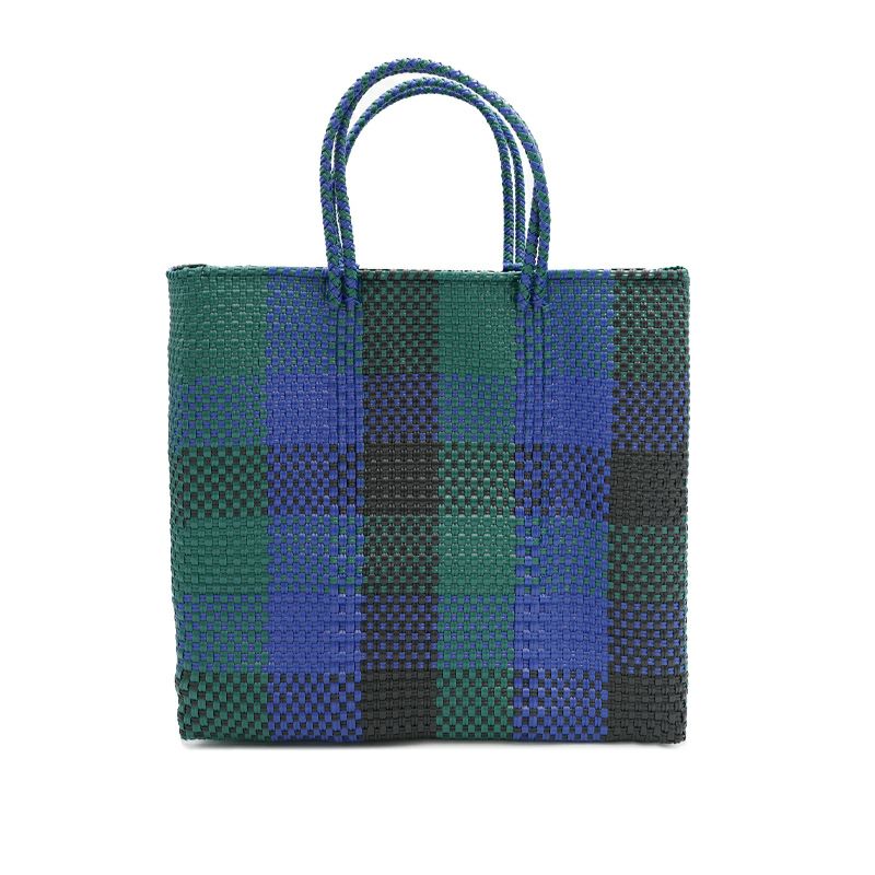 MERCADO BAG - 3 COLORS CHECK - Black/Navy/Dark Green (M) | Letra｜レトラ公式通販