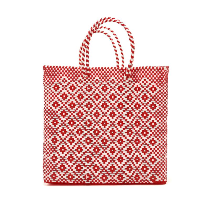 MERCADO BAG - ROMBO - Red / White (M) | Letra｜レトラ公式通販