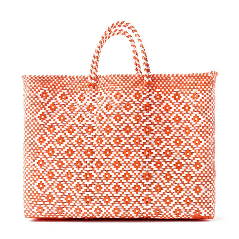 レトラ MERCADO BAG ROMBO - Orange (M) MERCADO BAG - ROMBO - Orange / White (L) | Letra｜レトラ公式通販