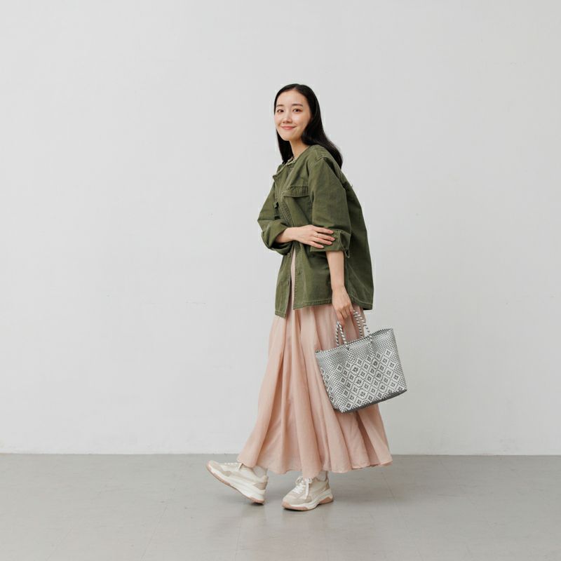 MERCADO BAG - ROMBO - Silver / White (XS) | Letra｜レトラ