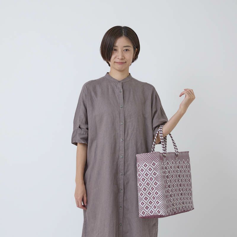 MERCADO BAG - ROMBO - Metallic Pink / White (L) | Letra