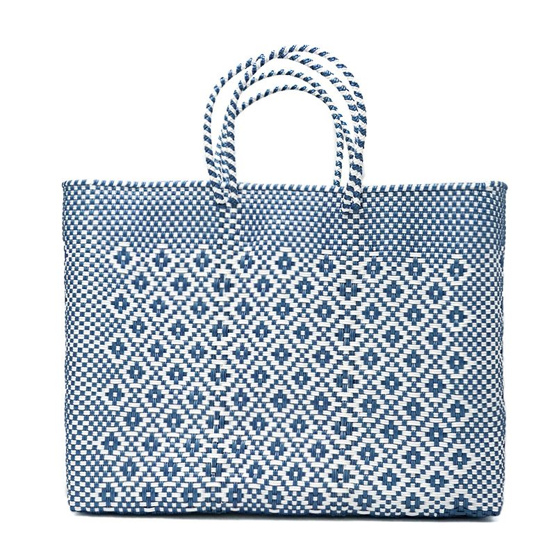 MERCADO BAG - ROMBO - Metallic Blue / White (L) | Letra