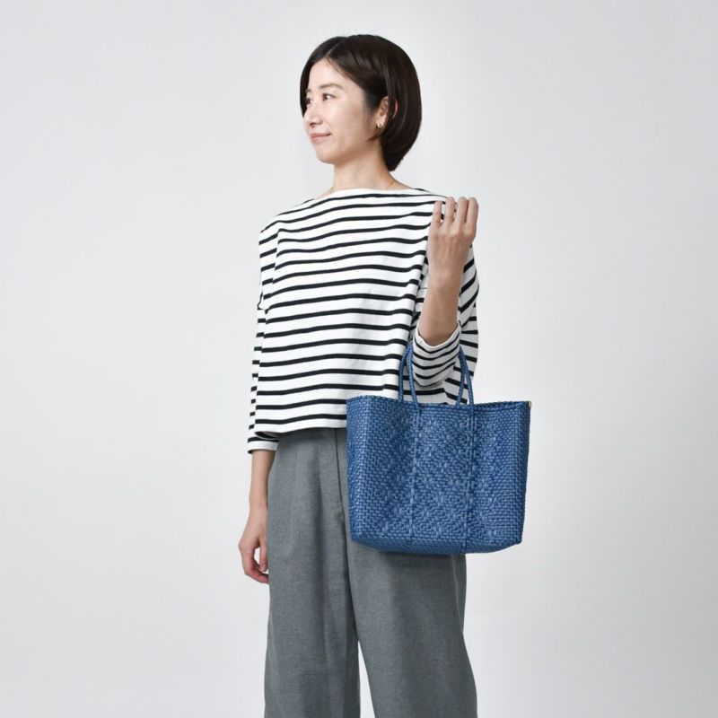 レトラ　MERCADO バッグ SHORT BLUE MERCADO BAG - MIMOSA - Metallic Blue / White (SHORT XS