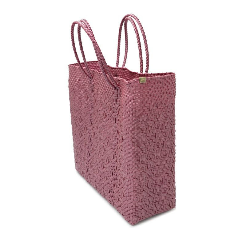 【新品】レトラ　メルカドバッグ　ロンボ　メタリックピンクMサイズ MERCADO BAG - ROMBO - Metallic Pink / White (L) | Letra
