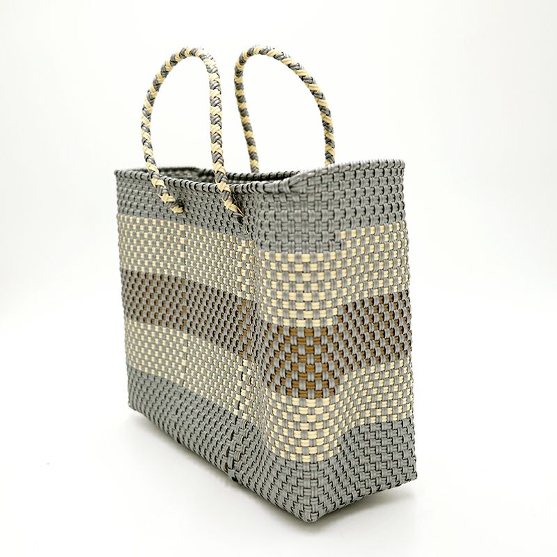 MERCADO BAG - BORDER3 - Silver / Cream / Gold (XS) | Letra｜レトラ