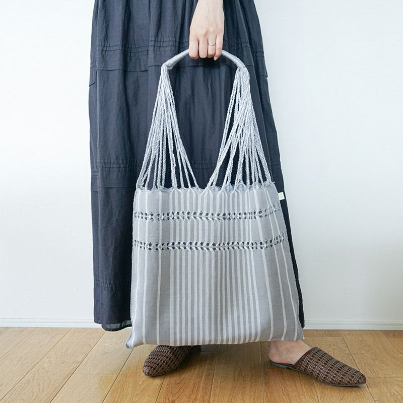 HAMMOCK BAG - ORIGINAL STRIPE - Gray / White | Letra｜レトラ公式通販