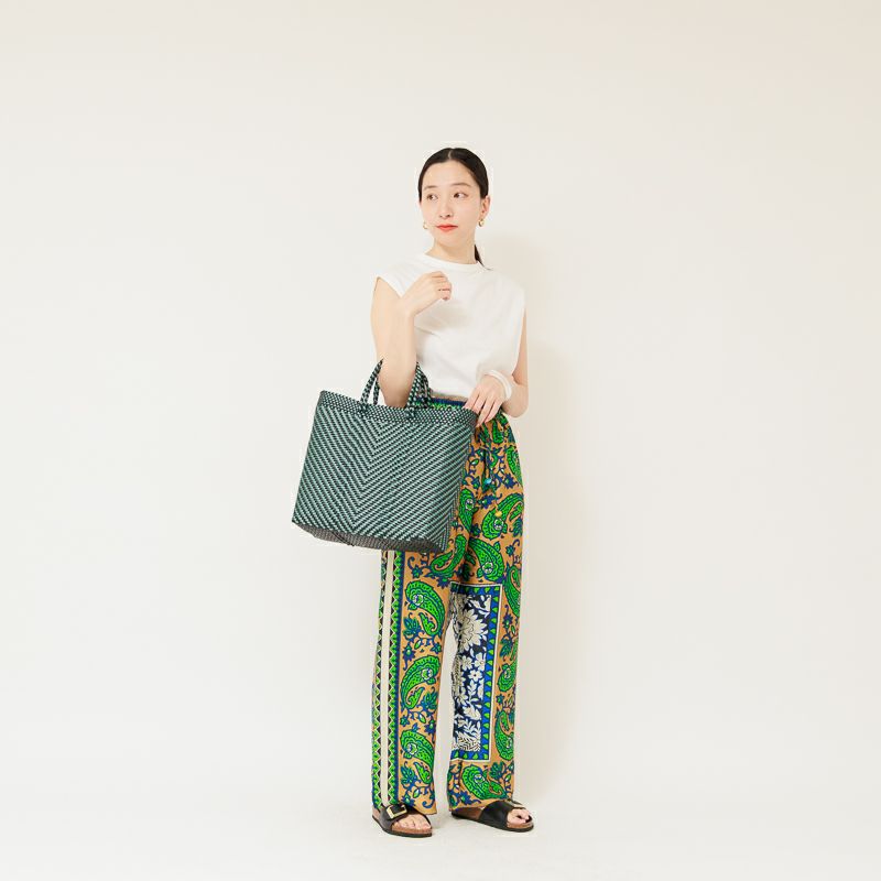 50%OFF】MERCADO BAG - ESPIGA - Metallic Green / Black (M