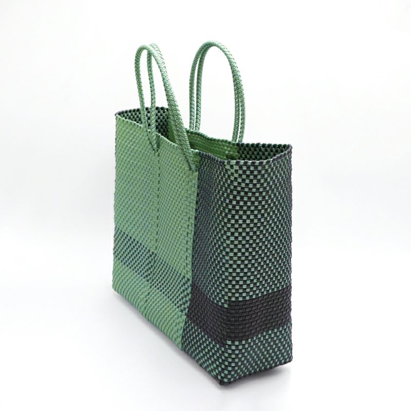 MERCADO BAG - CROSS LINE - Metallic Green / Black (M) | Letra 