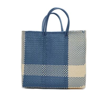 MERCADO BAG - CROSS LINE - Metallic Blue / Cream (M)