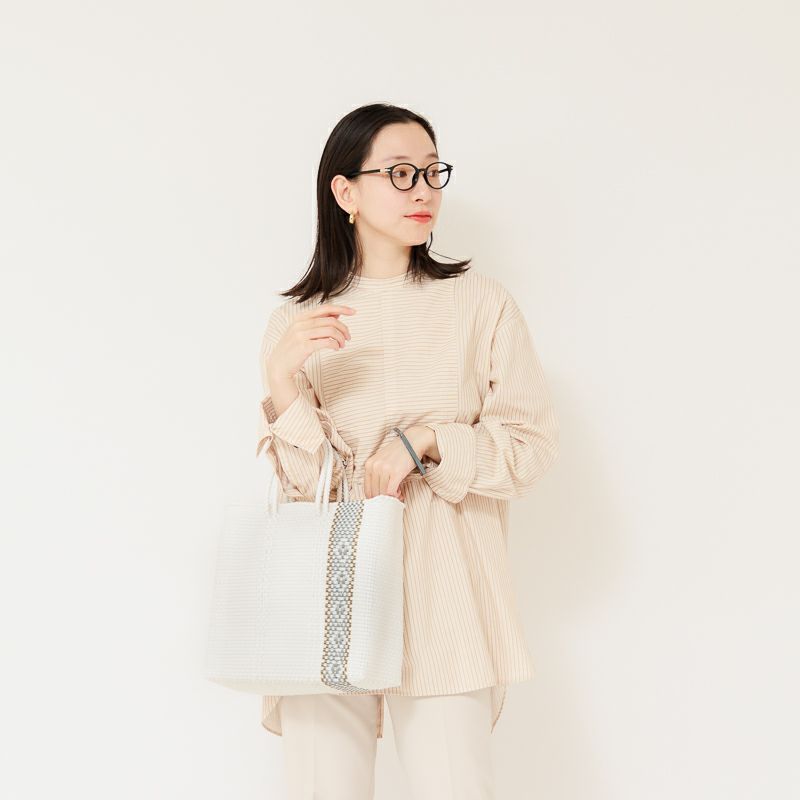 MERCADO BAG - RIBBON - White / Gold / Silver (S) | Letra｜レトラ