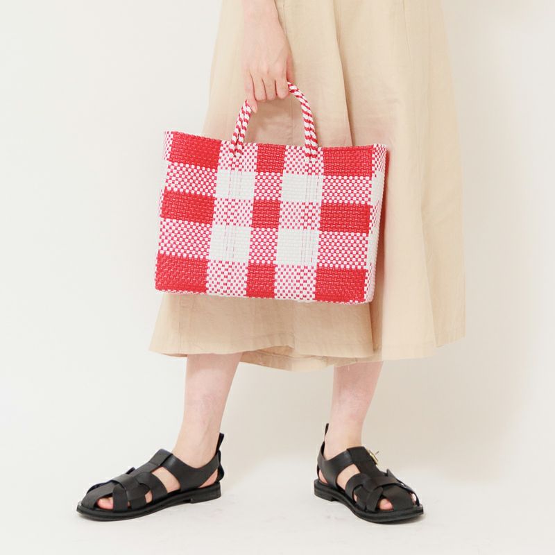 MERCADO BAG - BIG CHECK - Red / White (SHORT S) | Letra｜レトラ 