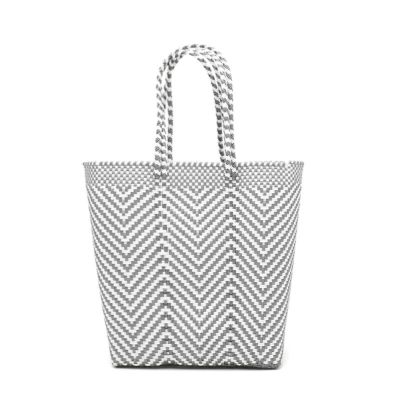 MERCADO BAG - ZIGZAG - Silver / White (BOAT STYLE)