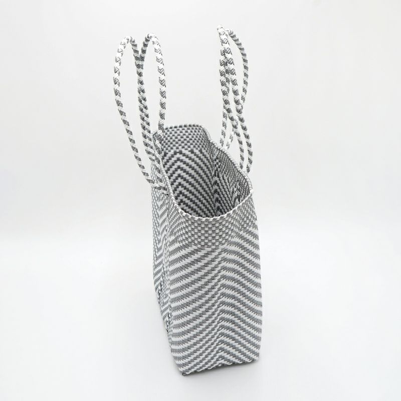 MERCADO BAG - ZIGZAG - Silver / White (BOAT STYLE) | Letra