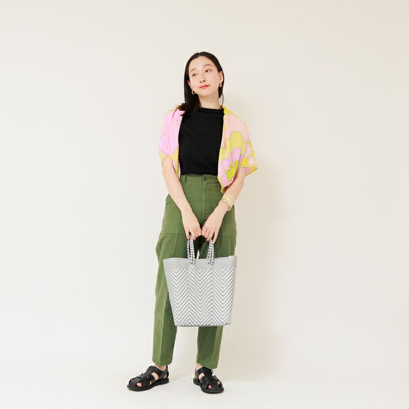 MERCADO BAG - ZIGZAG - Silver / White (BOAT STYLE) | Letra