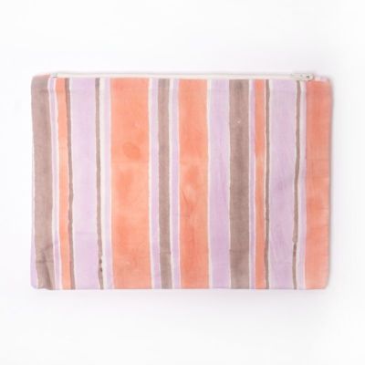 〈 kapuwa 〉 multi stripe pouch L / orange