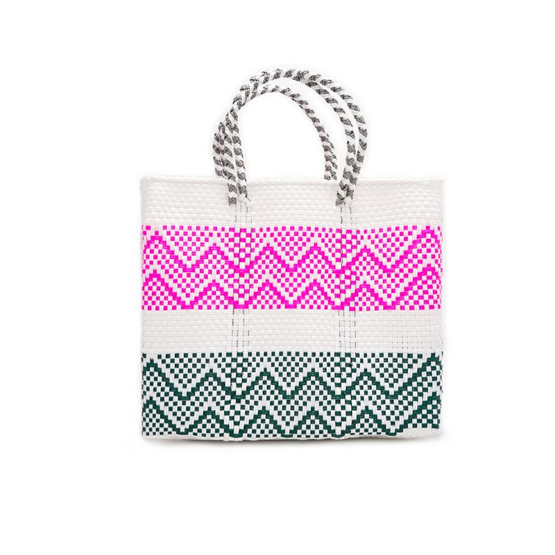 60％OFF】MERCADO BAG - WAVE - White / Pink / DK Green (S) | Letra