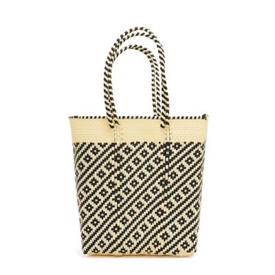 MERCADO BAG - ROMBO LINE - Cream / Black - (BOAT STYLE)