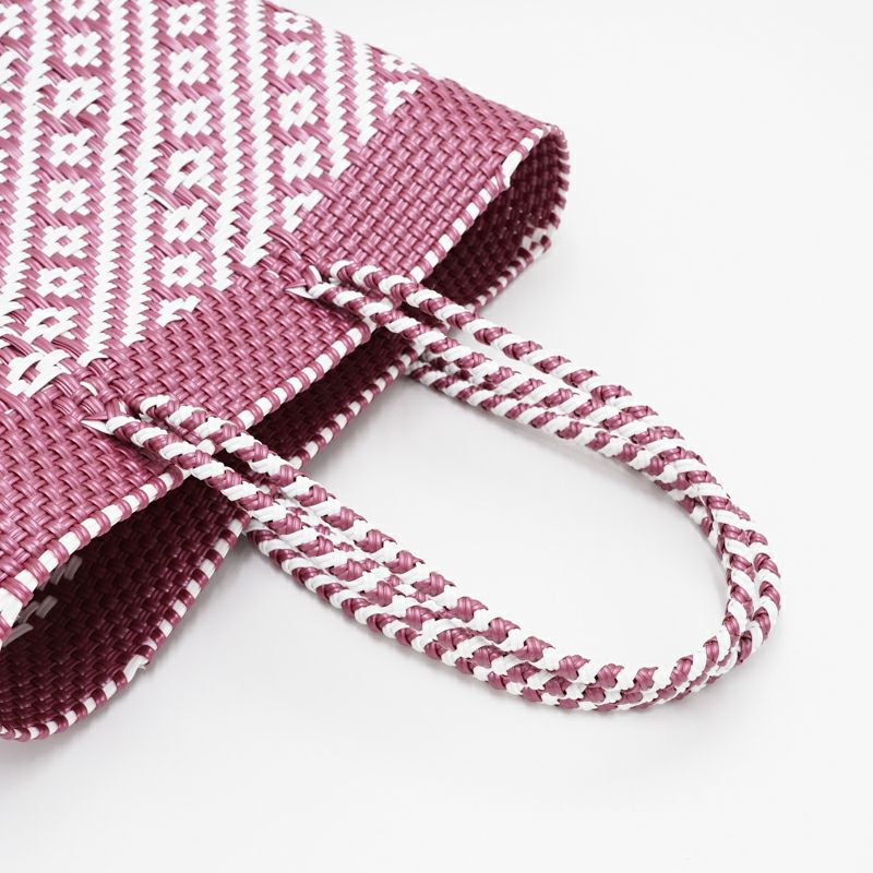 50％OFF】MERCADO BAG - ROMBO LINE - Metallic Pink / White - (BOAT