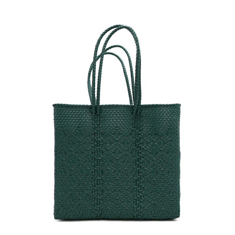 MERCADO BAG - ROMBO - LONG HANDLE - Dark Green (S) | Letra 