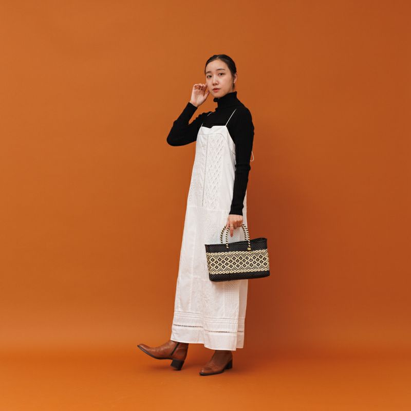 MERCADO BAG - MIMOSA - Black / Cream (SHORT XS) | Letra｜レトラ