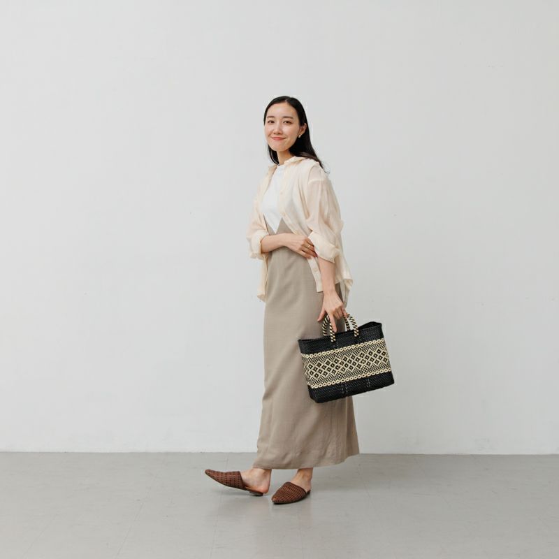 MERCADO BAG - MIMOSA - Black / Cream (SHORT S) | Letra