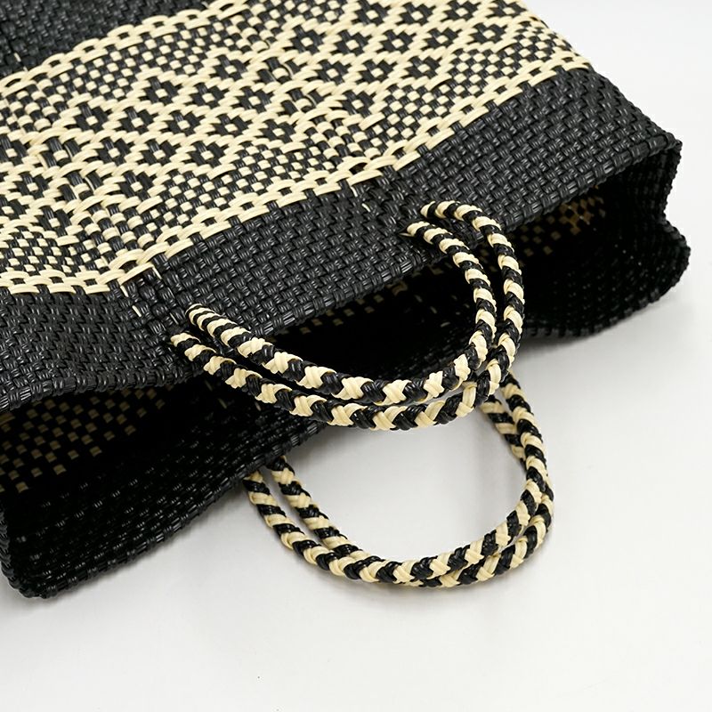 レトラメルカドバッグミモザBlack / Cream (SHORT S) MERCADO BAG - MIMOSA - Black / Cream (SHORT S) | Letra