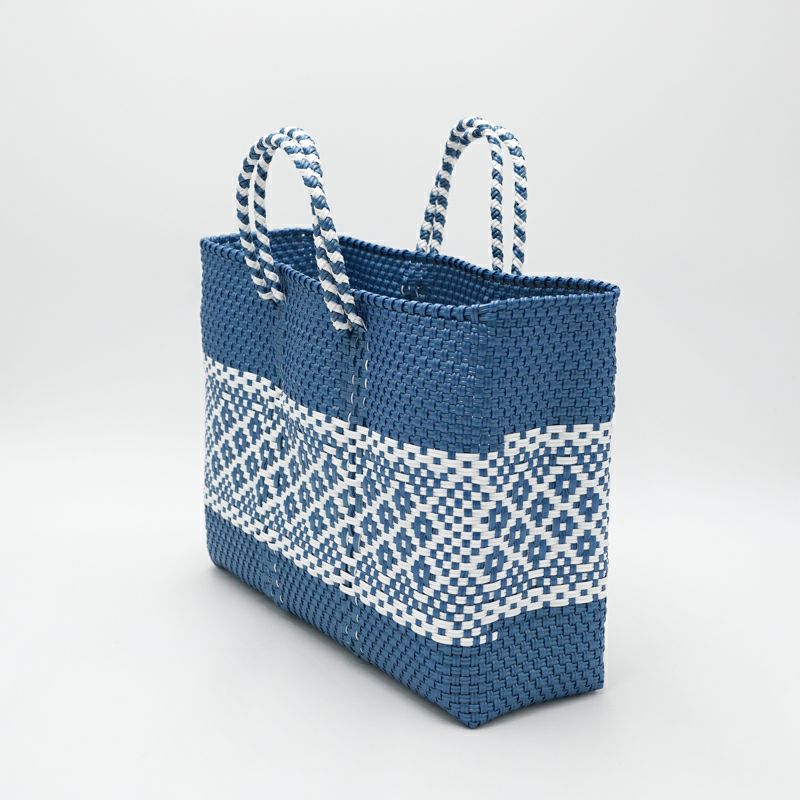 MERCADO BAG - MIMOSA - Metallic Blue / White (SHORT S