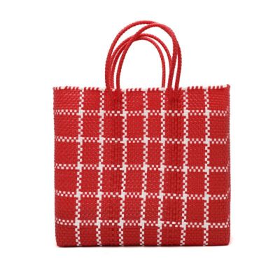MERCADO BAG - LATTICE - Red / White  (M)