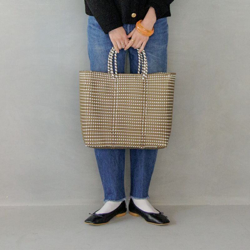 MERCADO BAG - MINI CHECK - Gold / White (M) | Letra｜レトラ公式通販