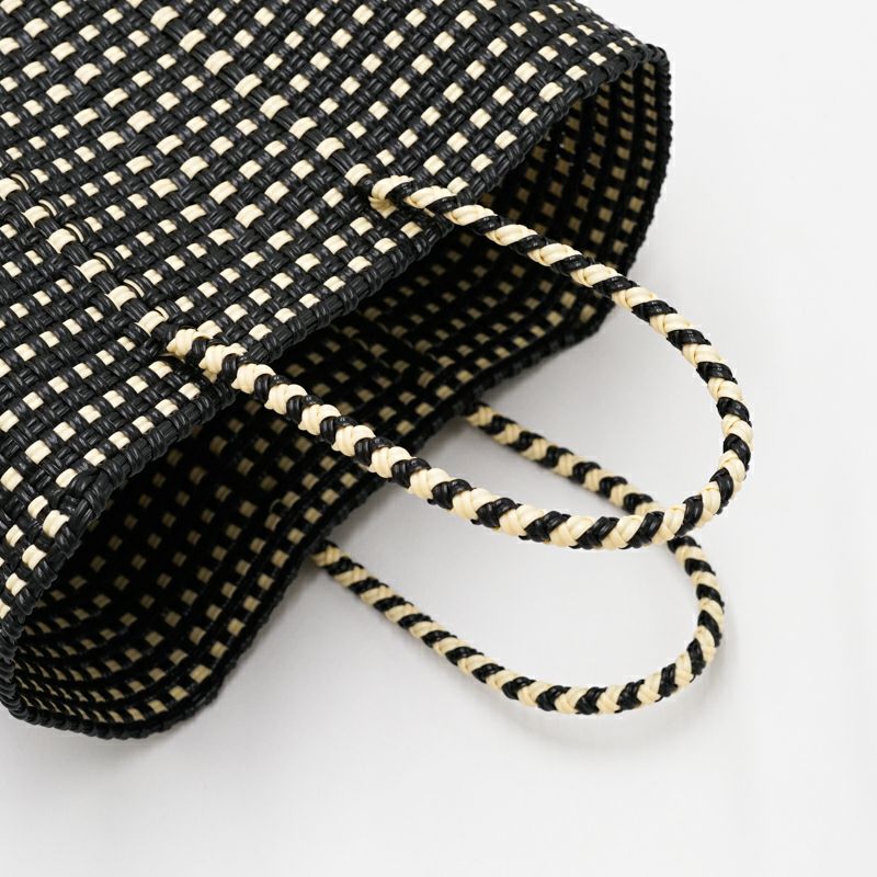 MERCADO BUCKET - MINI CHECK - Black / Cream - (SHORT HANDLE