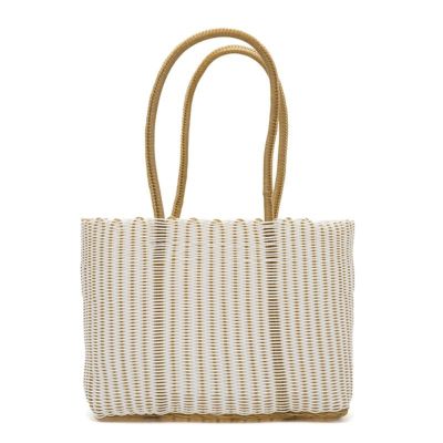 MERCADO BAG - ROLLIZO - White / Gold (LARGE)