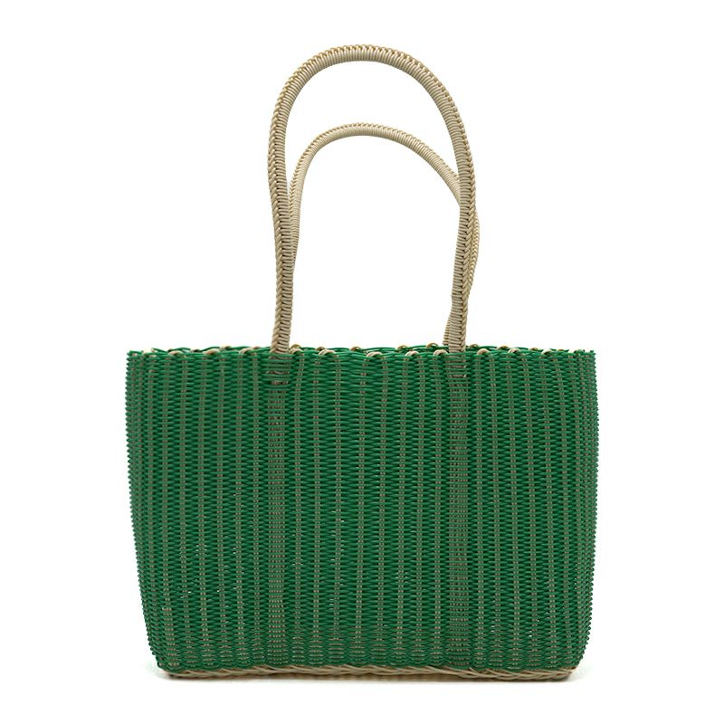 メルカドバッグ　グリーン MERCADO BAG - ROLLIZO - Dark Green / Ceam (LARGE) | Letra