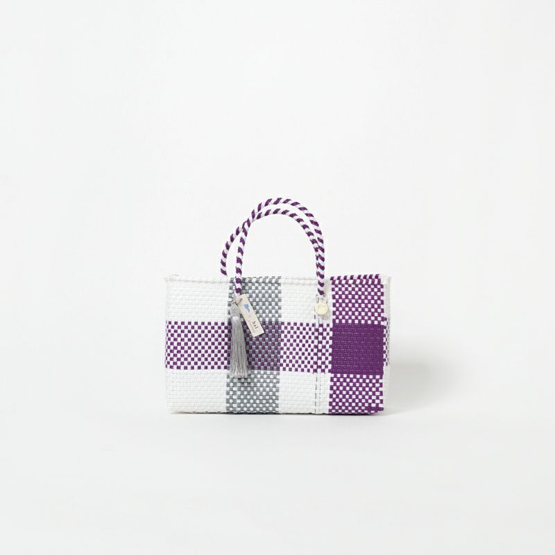 MERCADO BAG - Letra×hal ORIGINAL CHECK - White / Purple / Silver（SHORT XS）  | Letra｜レトラ公式通販