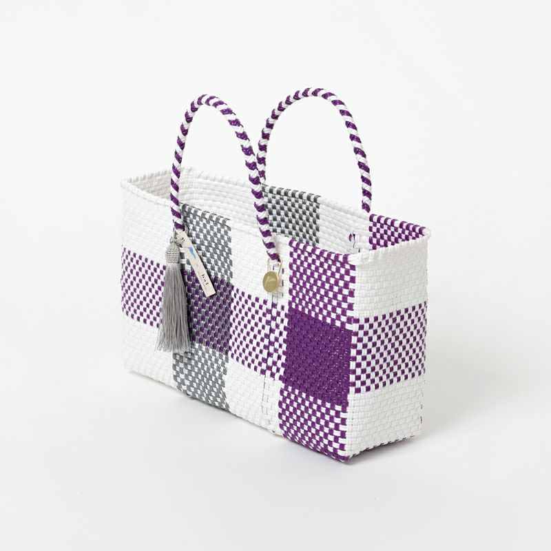 MERCADO BAG - Letra×hal ORIGINAL CHECK - White / Purple / Silver（SHORT XS）  | Letra｜レトラ公式通販