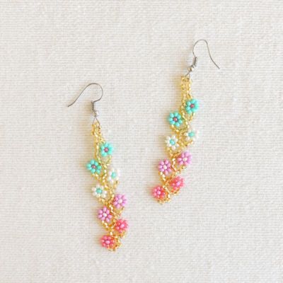 Huichol beads pierce - flower - (03)