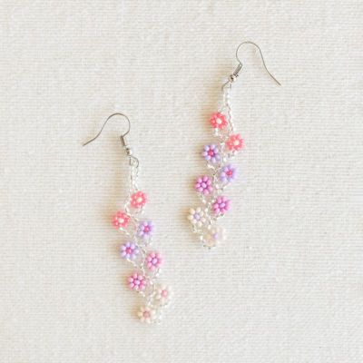 Huichol beads pierce - flower - (07)