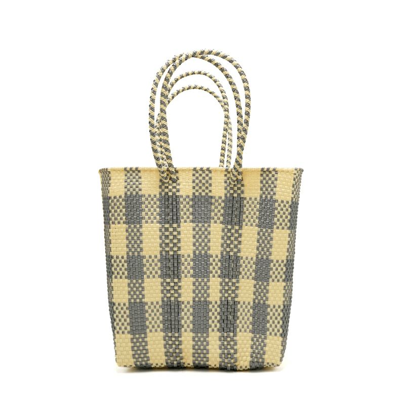 Letra/レトラ　MERCADO BAG BOAT STYLE MERCAD BAG BOAT STYLE - GINGHAM - Cream / Silver | Letra