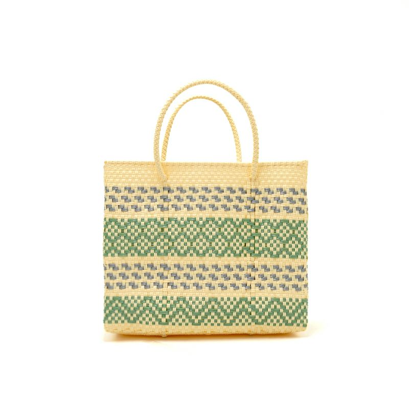 MERCADO BAG - ALPINAS - Cream / Silver / Metallic Green (XS