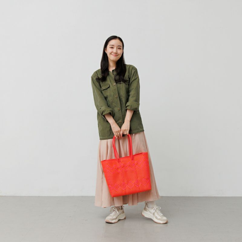 MERCADO BAG - PLAYA - LONG HANDLE - Orange / Pink (M