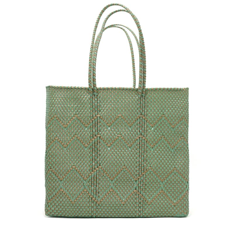 お値下げ中メルカドバッグ　PLAYA MERCADO BAG - PLAYA - LONG HANDLE - Gold / Metallic Green (M