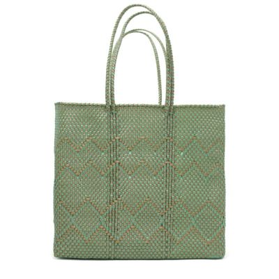 MERCADO BAG - PLAYA - LONG HANDLE - Gold / Metallic Green (M)