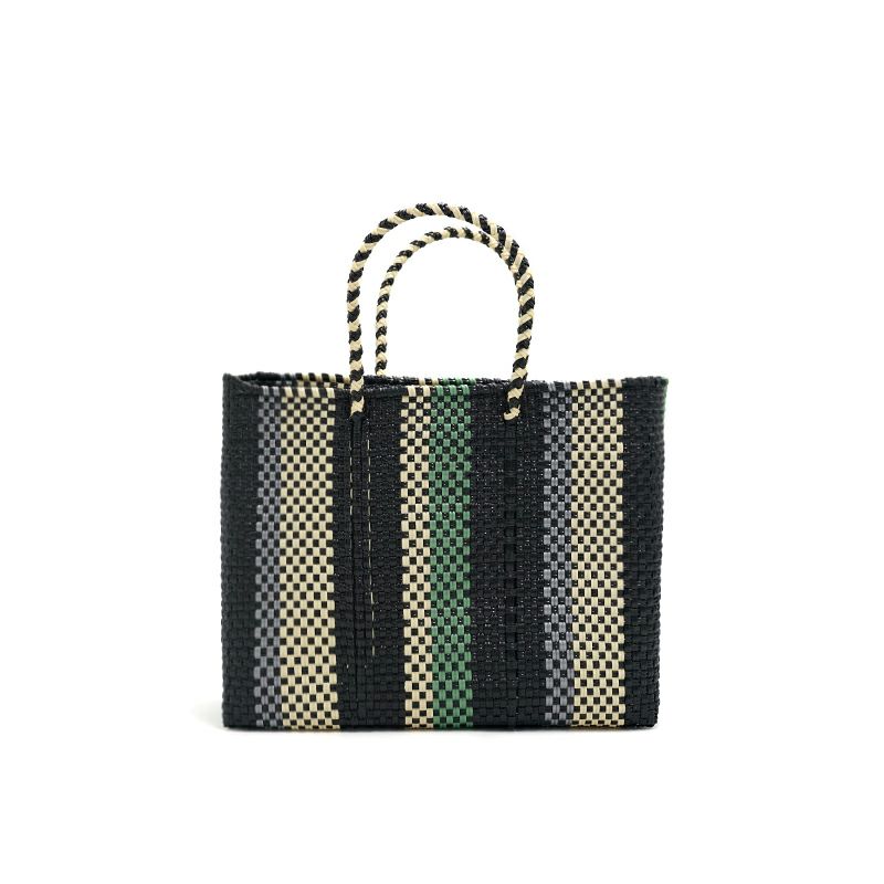 MERCADO BAG - RAYA - Black / Metallic Green / Cream / Silver