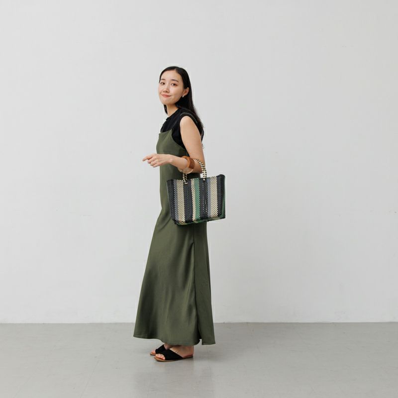 30％OFF】MERCADO BAG - RAYA - Black / Metallic Green / Cream
