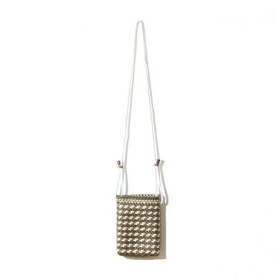 MERCADO POUCH PARA - HOUND TOOTH - Gold / White (PARACORD STYLE)