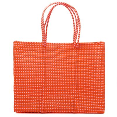MERCADO BAG - MINI CHECK - LONG HANDLE - Orange / Pink (L)
