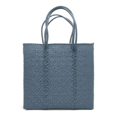MERCADO BAG - ROMBO SOLID - LONG HANDLE - Metallic Blue (M)
