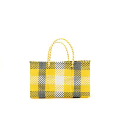 MERCADO BAG - 3COLORS CHECK - Yellow / Silver / White (SHORT XS)