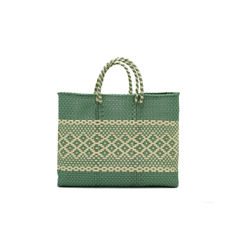 MERCADO BAG - MIMOSA - Metallic Green / Cream (SHORT S